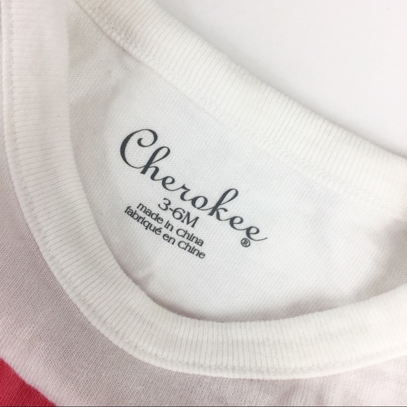 EUC Cherokee Dark Pink & White Onesie Shirt - 3-6m - Picture 5 of 6